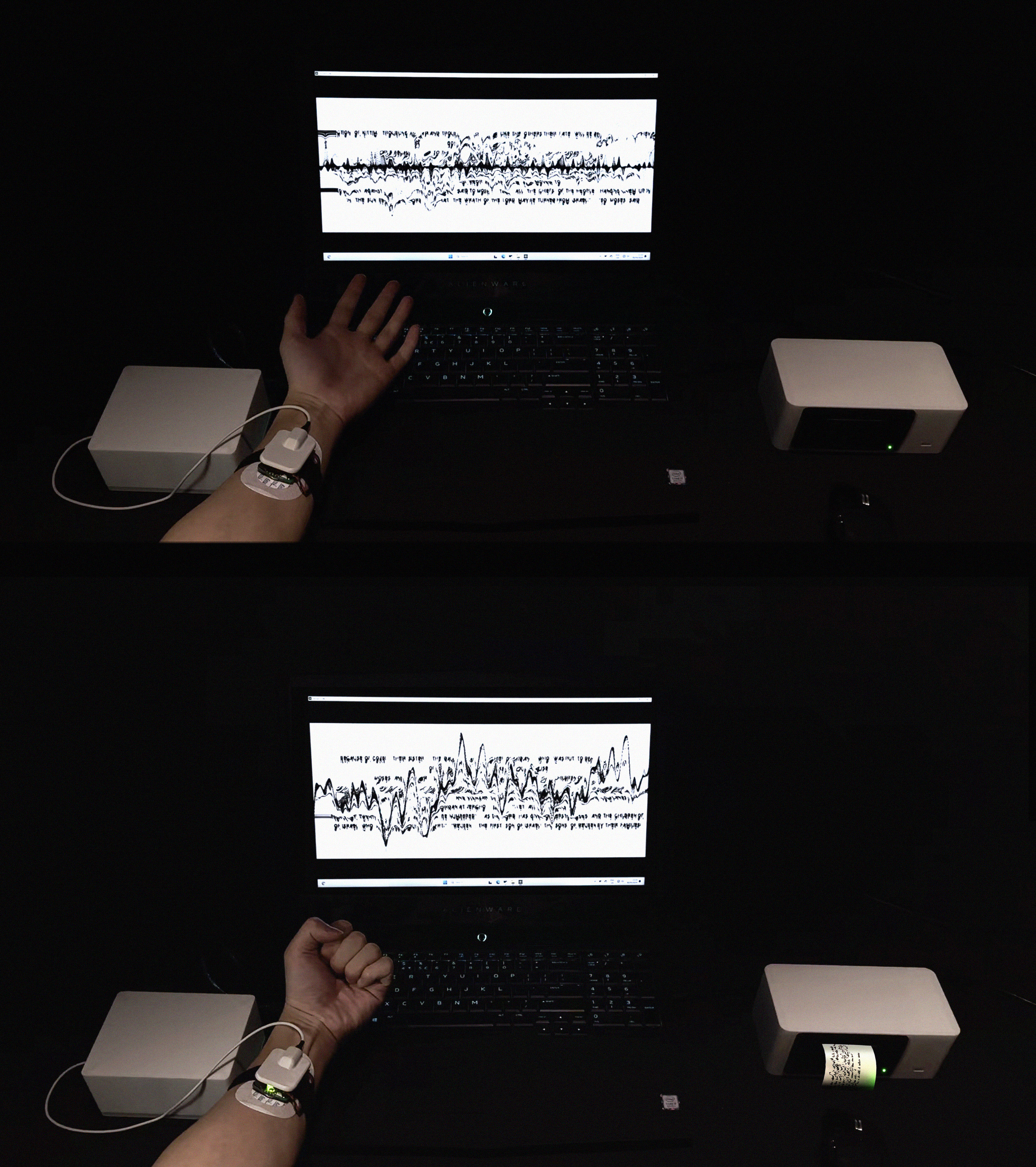 Digital Psalms, a generative auto-print sculpture by Wu Yi, 2024